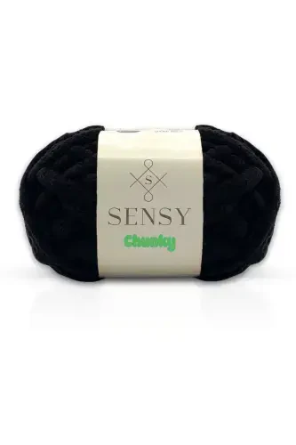 Пряжа для ручного вязания Chunky 200 гр Пряжа для вязания пальцами Черный-Черный - 1