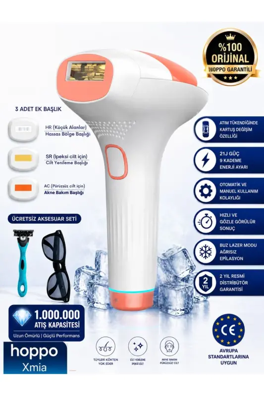 Прибор для удаления волос Xmia IPL Ice Laser 999 999 импульсов 9 уровней ультрамощный - HOPPO