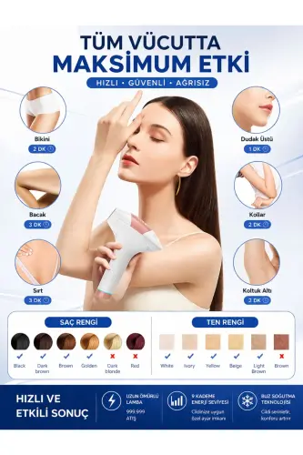 Прибор для удаления волос Xmia IPL Ice Laser 999 999 импульсов 9 уровней ультрамощный - 4