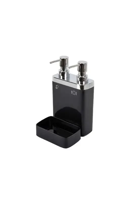 PRIMA NOVA VIVA 2-Piece Liquid Soap Dispenser with Sponge - Black - 1