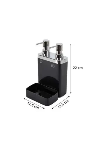 PRIMA NOVA VIVA 2-Piece Liquid Soap Dispenser with Sponge - Black - PRIMA NOVA (1)