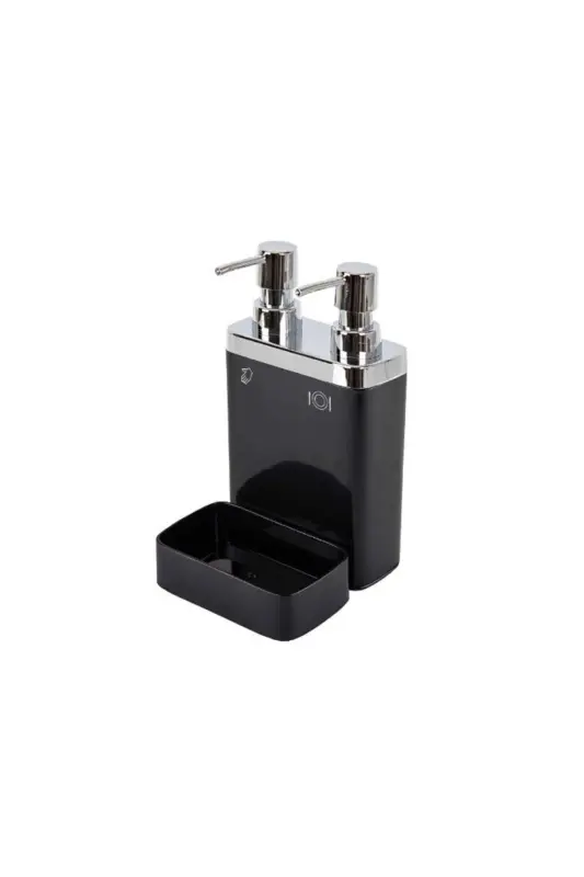 PRIMA NOVA VIVA 2-Piece Liquid Soap Dispenser with Sponge - Black - 1