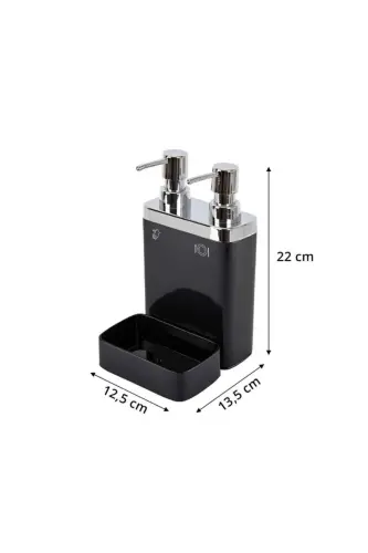 PRIMA NOVA VIVA 2-Piece Liquid Soap Dispenser with Sponge - Black - PRIMA NOVA (1)