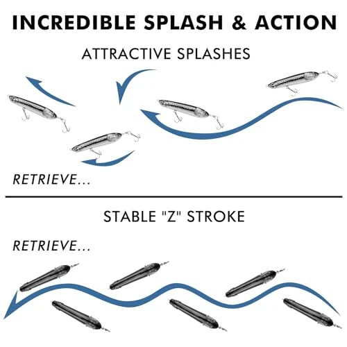 Приманки для поверхностной ловли TRUSCEND с крючками BKK, многофункциональные приманки Plopper для ловли окуня, сома, щуки, судака, поверхностная приманка для окуня с пропеллерным хвостом, плавающая приманка-карандаш - TRUSCEND (1)