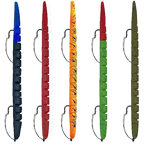 Приманки для рыбалки Delong Lures, произведенные в Америке, предварительно оснащенные без травяными приманками для окуня, сегментированная мягкая пластиковая приманка для рыбалки, приманка для рыбалки на червя, набор рыболовных снастей - Delong Lures (1)