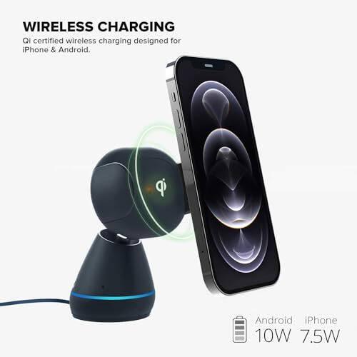 Primoov Suction Cup Phone Mount 360° Rotatable Car Phone Holder [Automatic Clamping Wireless Car Charger iPhone] Cell Phone Automobile Cradles Qi Charger, Car Phone Holder Charger - 2