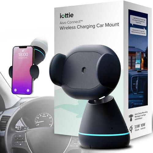 Primoov Suction Cup Phone Mount 360° Rotatable Car Phone Holder [Automatic Clamping Wireless Car Charger iPhone] Cell Phone Automobile Cradles Qi Charger, Car Phone Holder Charger - 3