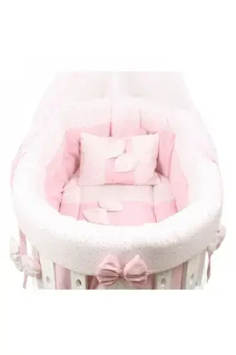 Prince Mother Side Rocking Fixed Canopy Basket Cradle - Swing Hammock Baby Cradle Main Series-PINK - 3