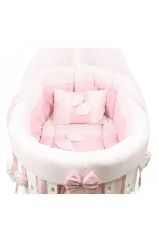 Prince Mother Side Rocking Fixed Canopy Basket Cradle - Swing Hammock Baby Cradle Main Series-PINK - 3
