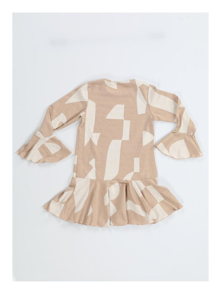 Princess Beige Ruffled Girl Dress - 1