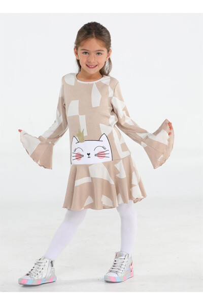 Princess Beige Ruffled Girl Dress - 5