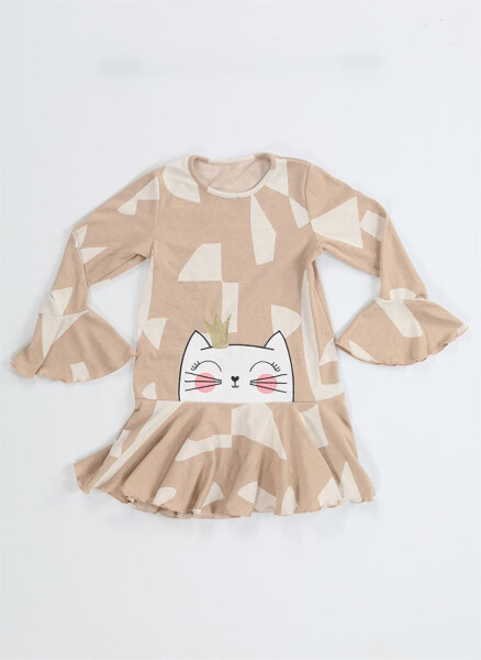 Princess Beige Ruffled Girl Dress - 7