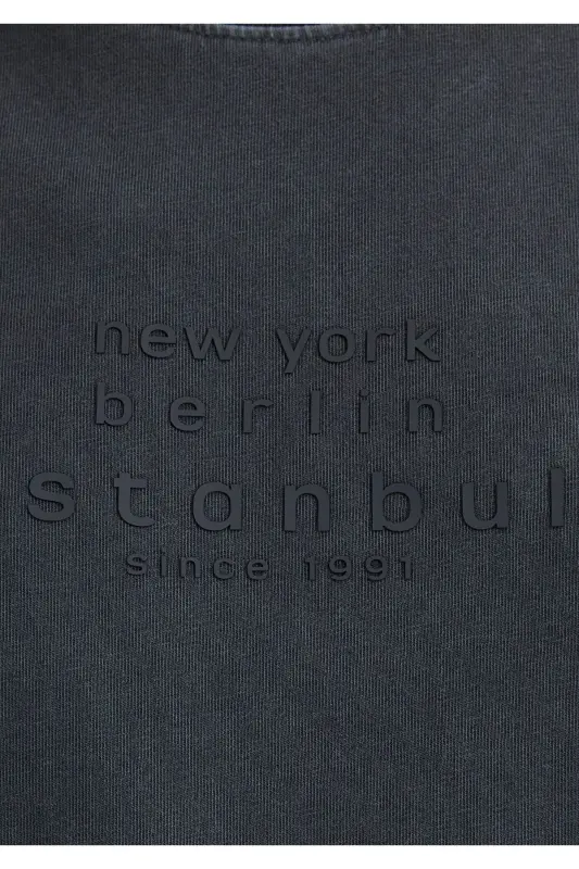 Printed Anthracite T-shirt Loose Fit - 7