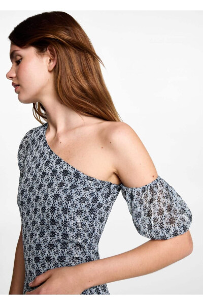 Printed Asymmetric Dress - 6