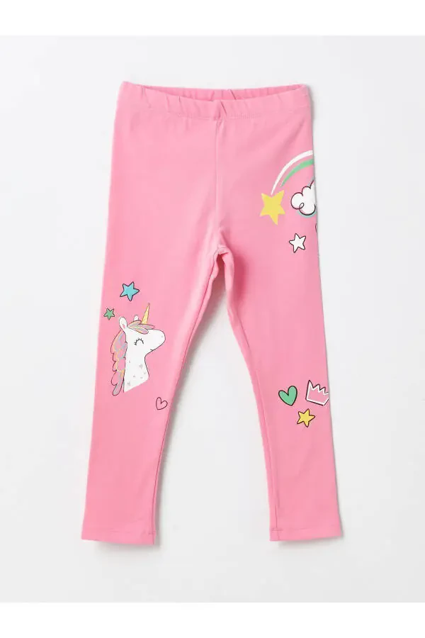 Printed Baby Girl Leggings with Elastic Waistband (2 Pack) - 2