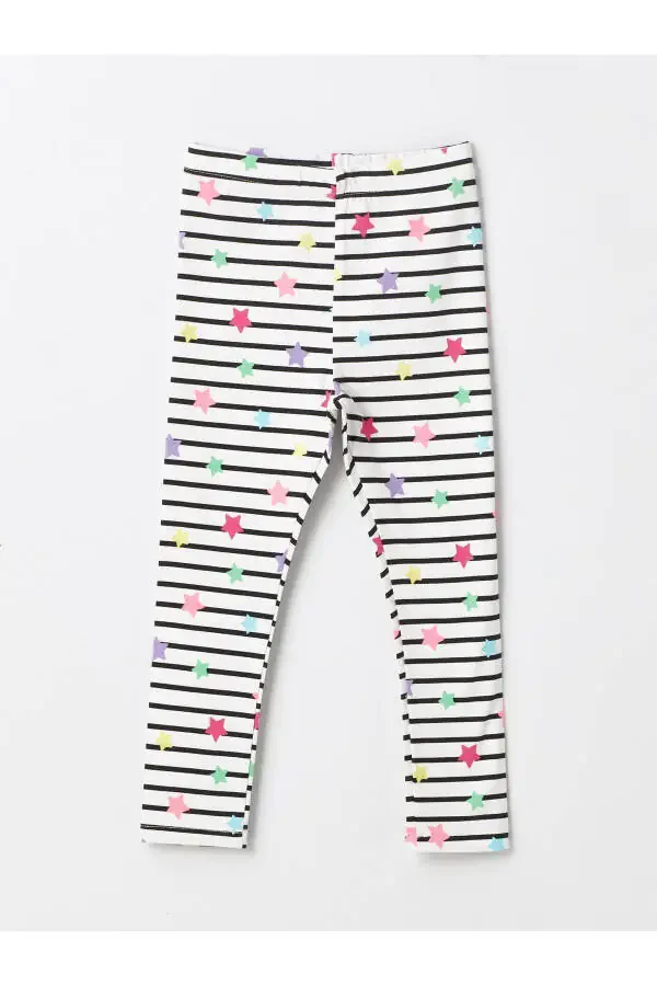 Printed Baby Girl Leggings with Elastic Waistband (2 Pack) - 4