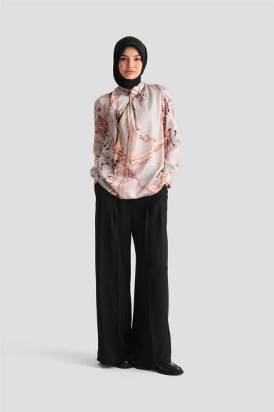 Printed blouse, mink color. - ARMINE (1)