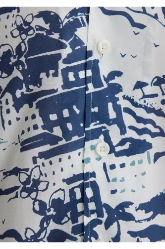 Printed Blue Shirt Regular Fit 021 - 7