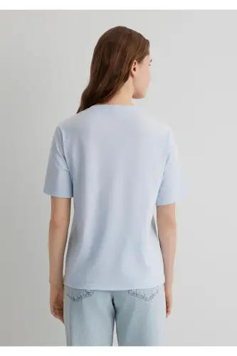 Printed Blue T-shirt Regular Fit / Normal Cut 161 - 4
