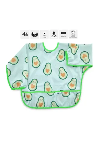 Printed BLW Sleeve Bib Avocado Pattern - 3