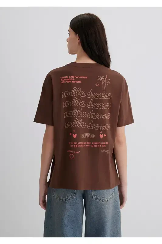 Printed Brown T-shirt Loose Fit - 6