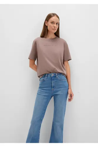 Printed Brown T-Shirt Regular Fit - 4