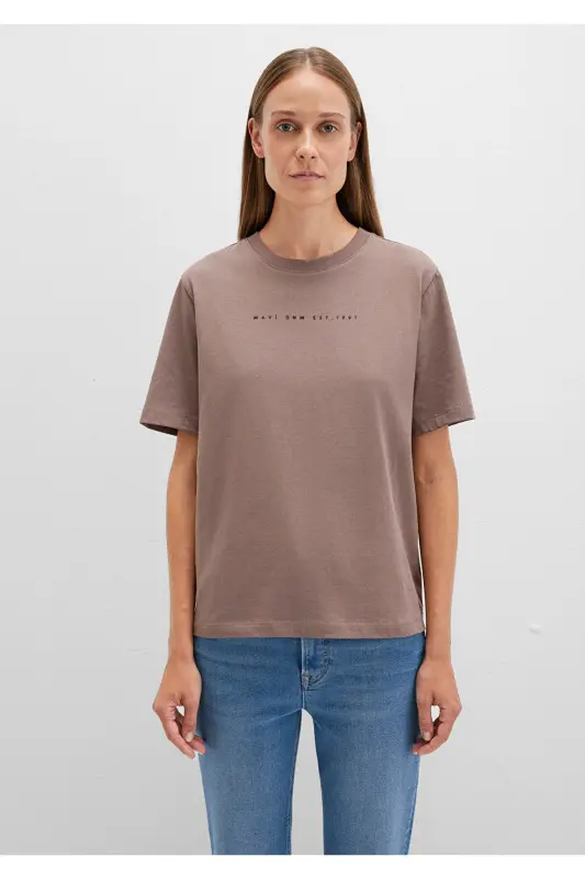Printed Brown T-Shirt Regular Fit - 5