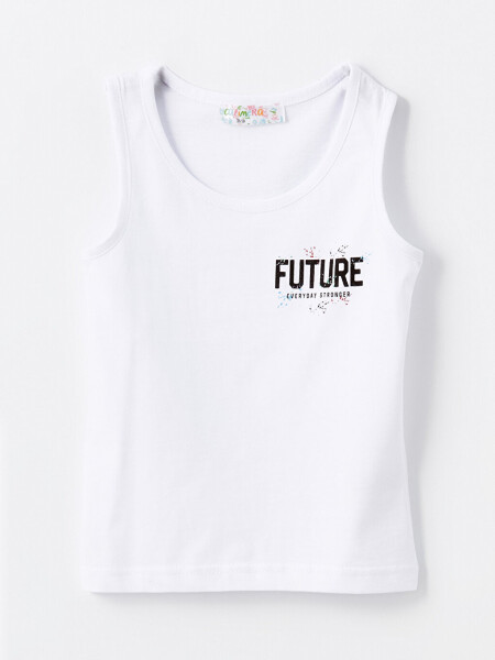 Printed Crew Neck Baby Boy Tank Top - 4