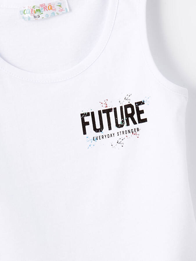 Printed Crew Neck Baby Boy Tank Top - 2