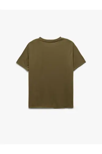 Printed Crew Neck Short Sleeve Women's T-Shirt - KOTON (1)