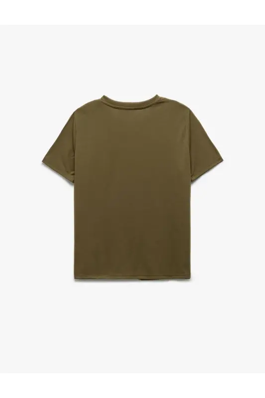 Printed Crew Neck Short Sleeve Women's T-Shirt - 2