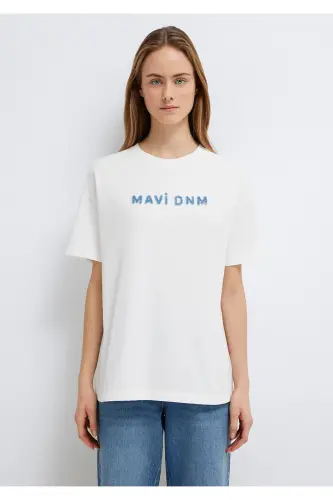 Printed Ecru T-shirt Loose Fit / Oversize 16 - 4