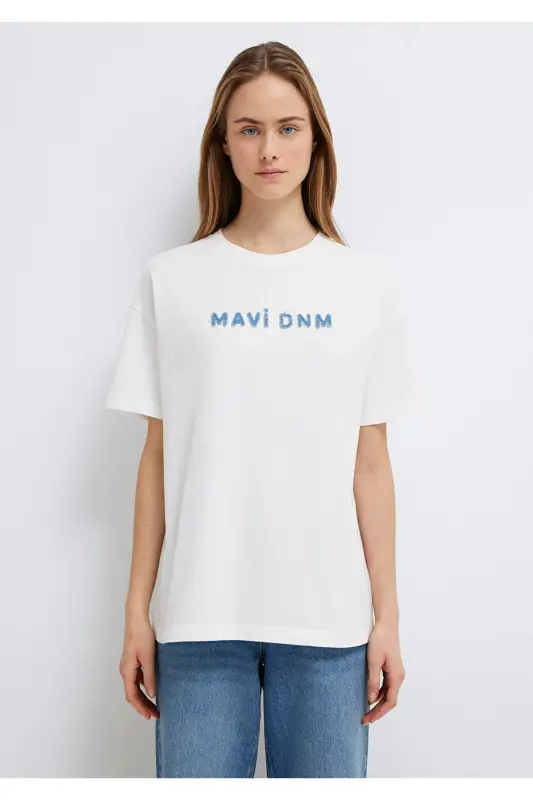 Printed Ecru T-shirt Loose Fit / Oversize 16 - 4