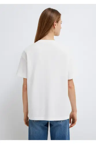 Printed Ecru T-shirt Loose Fit / Oversize 16 - 6