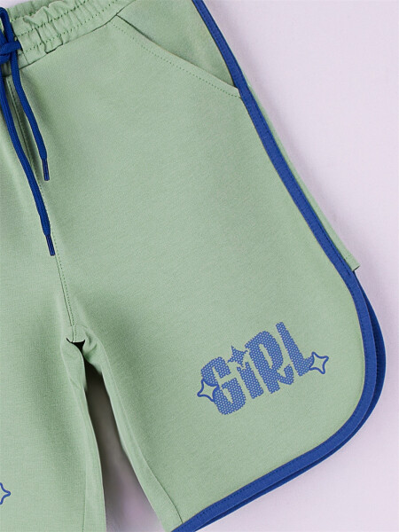 Printed Girl Shorts with Elastic Waistband - LC WAIKIKI (1)