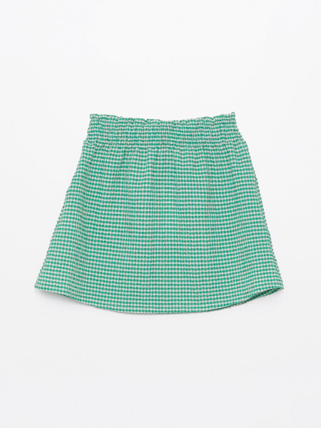 Printed Girls Skirt with Elastic Waistband - 8
