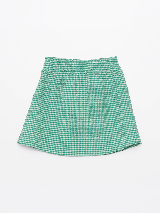 Printed Girls Skirt with Elastic Waistband - 8