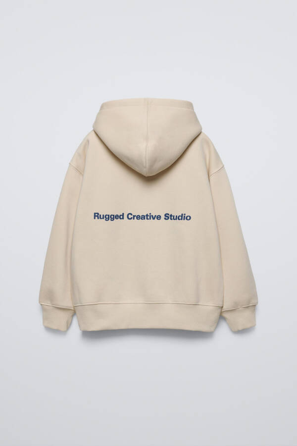 PRINTED HOODIE - Ecru - 2