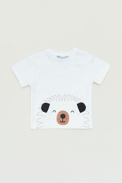 Printed Kangaroo Pocket Boys T-Shirt - 4