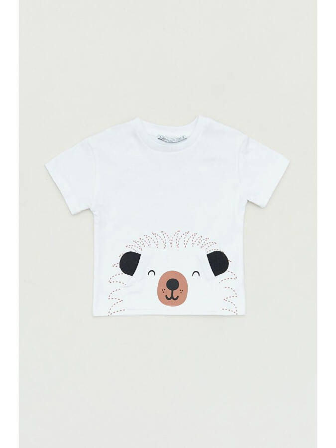 Printed Kangaroo Pocket Boys T-Shirt - 1