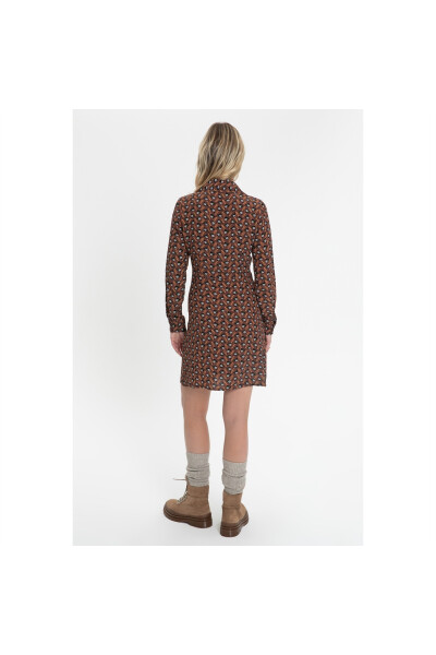 Printed, long-sleeved mini dress - 4