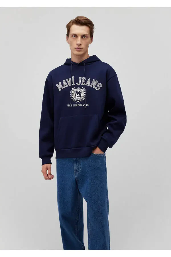 Printed Navy Sweatshirt 0s10201-84371 - 1