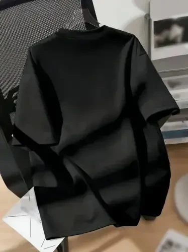 Printed Oversize Crew Neck T-shirt - Black - 4