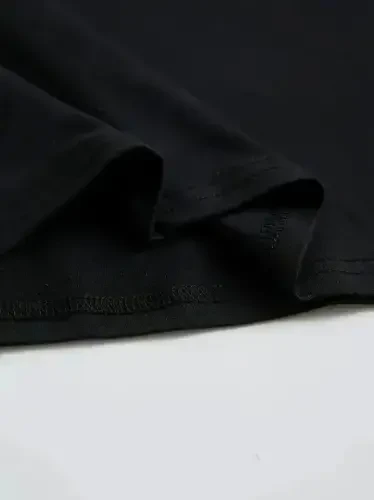 Printed Oversize Crew Neck T-shirt - Black - 4