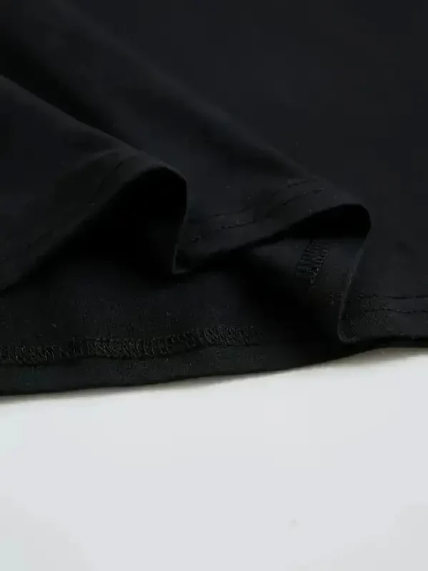 Printed Oversize Crew Neck T-shirt - Black - 4