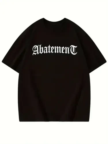 Printed Oversize Crew Neck T-shirt - Black - BÜYÜKBEDENIZ (1)