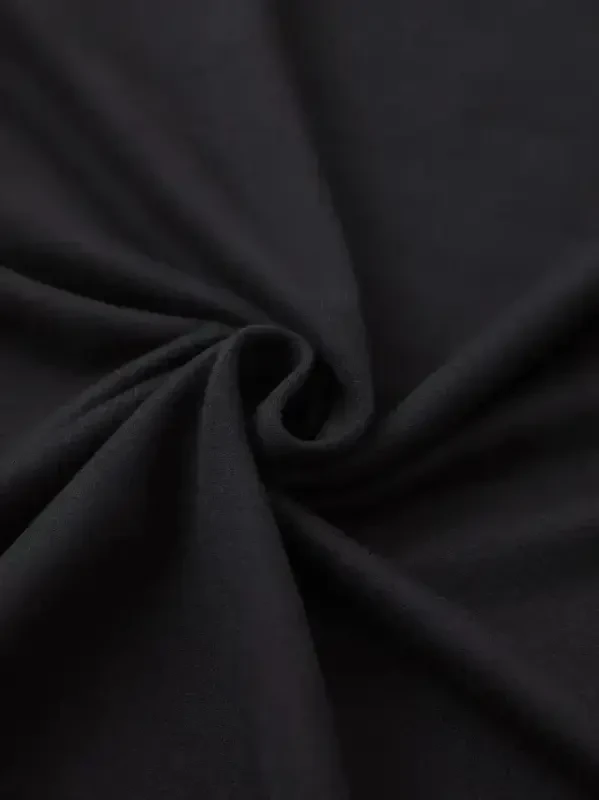 Printed Oversize Crew Neck T-shirt - Black - 2