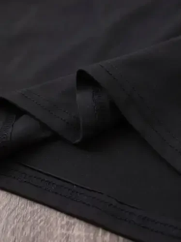 Printed Oversize Crew Neck T-shirt - Black - 3