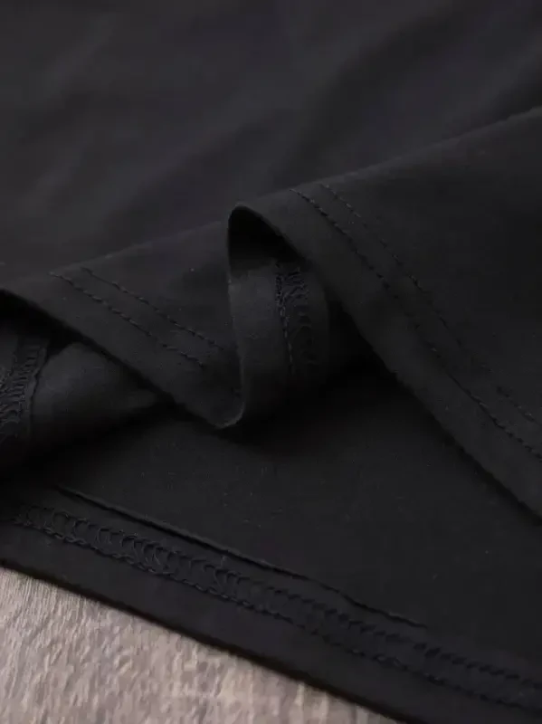 Printed Oversize Crew Neck T-shirt - Black - 4