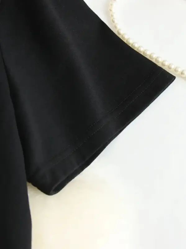 Printed Oversize Crew Neck T-shirt - Black - 3